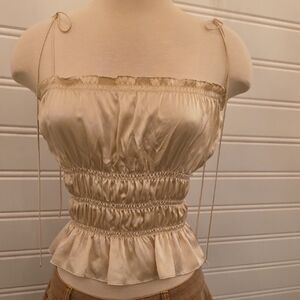 Reformation Champaign Satin Camisole Top